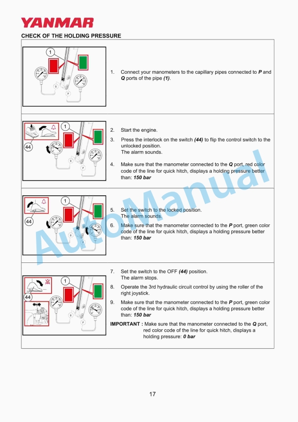 Yanmar KIT KUDAFE0 Quick Hitch For Long Arm Installation Instructions-5