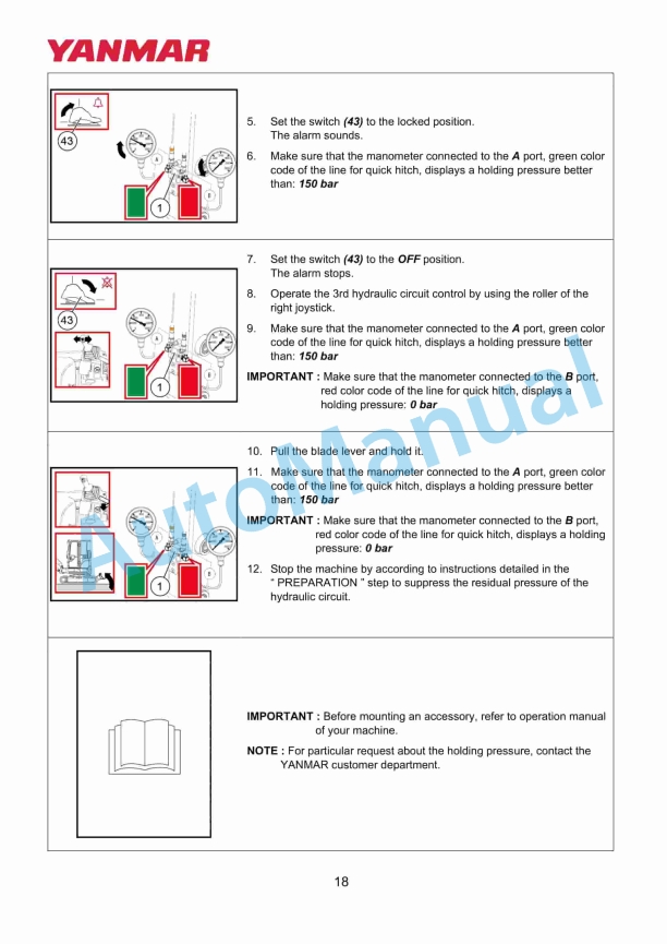 Yanmar KIT KUDZDH0, KUDZDH0-YPR, KUDADH0, KUDADH0-YPR Quick Hitch Installation Instructions-4