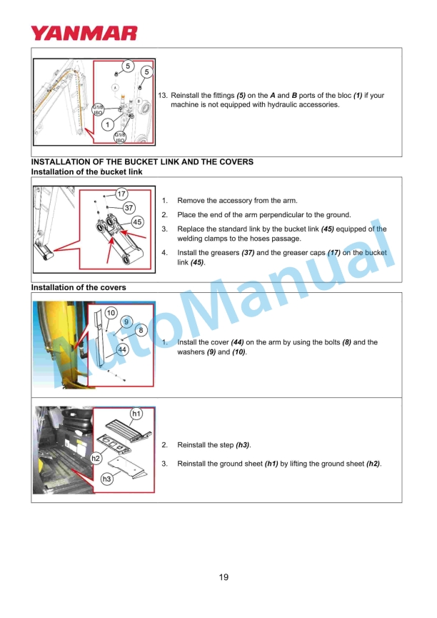 Yanmar KIT KUDZDH0, KUDZDH0-YPR, KUDADH0, KUDADH0-YPR Quick Hitch Installation Instructions-5