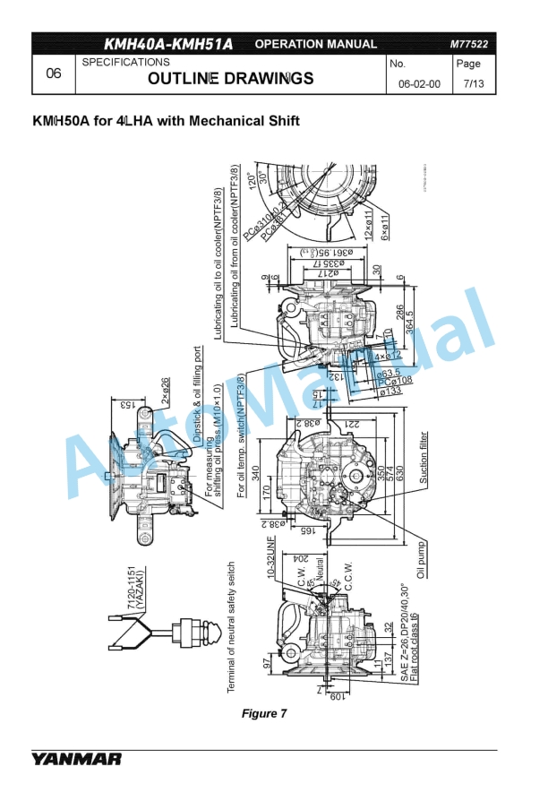 Yanmar KMH40A, KMH41A, KMH50A, KMH51A Marine Gear Operation Manual 4 Yanmar KMH40A, KMH41A, KMH50A, KMH51A Marine Gear Operation Manual - Image 4