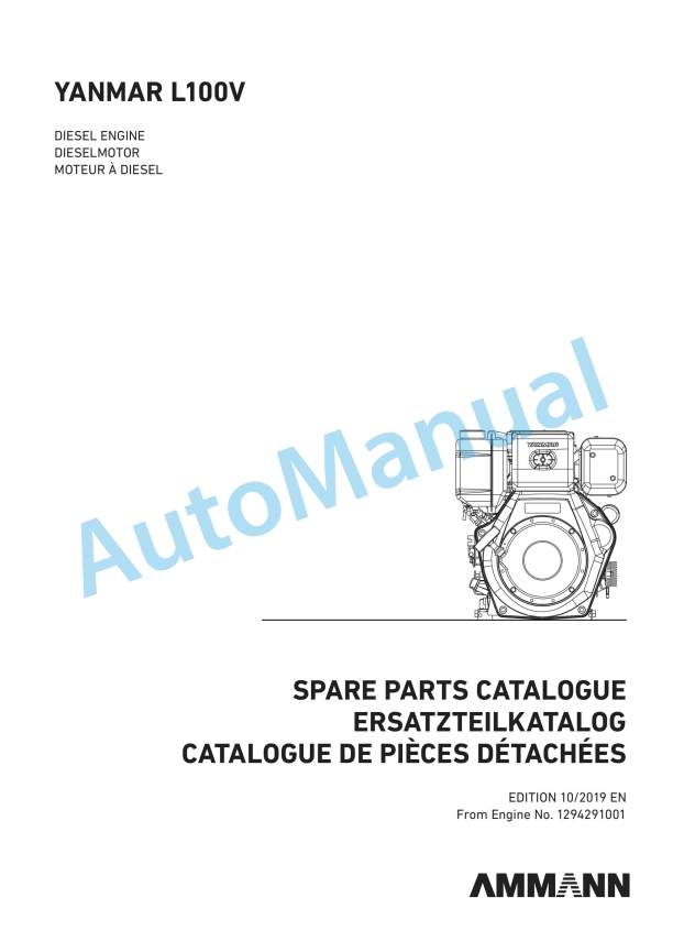 Yanmar L100V Diesel Engine Spare Parts Catalog 1 Yanmar L100V Diesel Engine Spare Parts Catalog