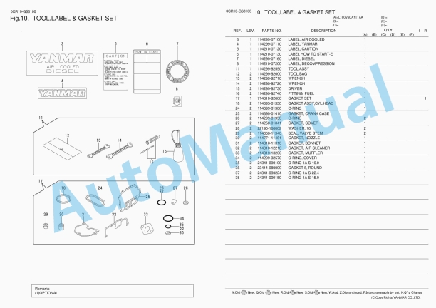 Yanmar L100V6CA1T1AA Diesel Engine Parts Catalog 4 Yanmar L100V6CA1T1AA Diesel Engine Parts Catalog - Image 4
