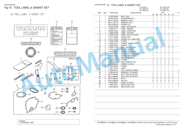 Yanmar L48EE-D, L48EE-DE, L48EE-DG, L48EE-DEG, L48EE-DP, L48EE-DEP Parts Catalog 4 Yanmar L48EE-D, L48EE-DE, L48EE-DG, L48EE-DEG, L48EE-DP, L48EE-DEP Parts Catalog - Image 4