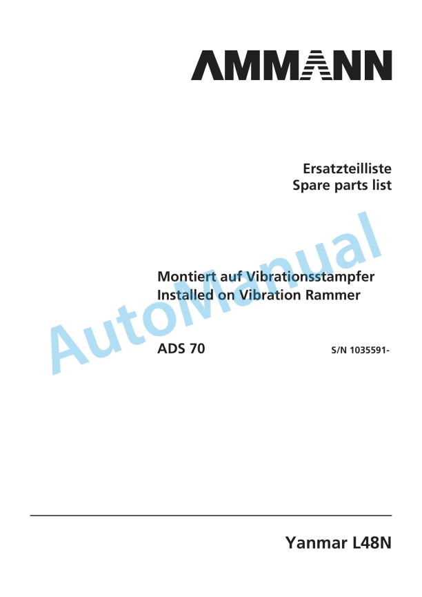 Yanmar L48N Engine Spare Parts Catalog 1 Yanmar L48N Engine Spare Parts Catalog