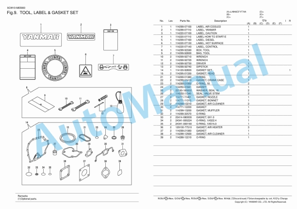 Yanmar L48N6CF1F7AA Parts Catalog 5 Yanmar L48N6CF1F7AA Parts Catalog - Image 5