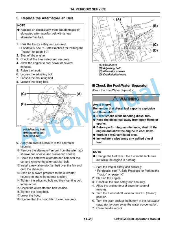 Yanmar LX410, LX450, LX490 Compact Tractor Operator Manual 4 Yanmar LX410, LX450, LX490 Compact Tractor Operator Manual - Image 4