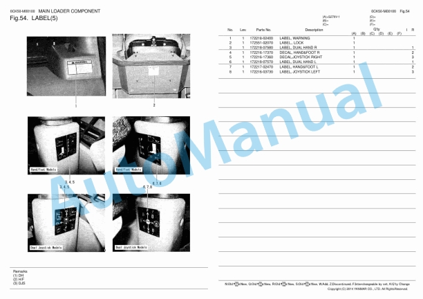 Yanmar S270V-1 Skid Steer Loader Parts Catalog 2 Yanmar S270V-1 Skid Steer Loader Parts Catalog - Image 2
