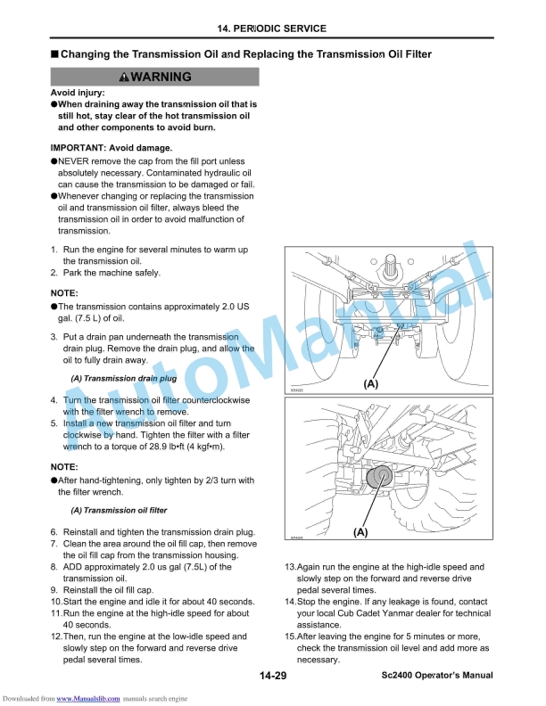 Yanmar SC2400 SC Series Sub-Compact Tractor Operator Manual-5