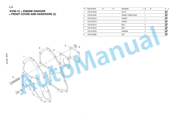 Yanmar SV08-1C Mini Excavator Parts Catalog-5