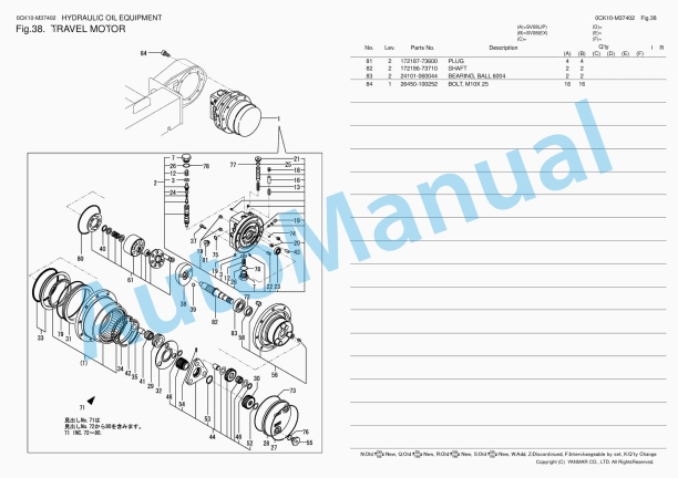 Yanmar SV08 Crawler Backhoe Parts Catalog 0CK10-M37402 2 Yanmar SV08 Crawler Backhoe Parts Catalog 0CK10-M37402 - Image 2