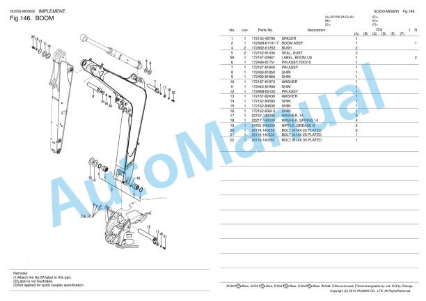 Yanmar SV100-2A Excavator Parts Catalog 5 Yanmar SV100-2A Excavator Parts Catalog - Image 5