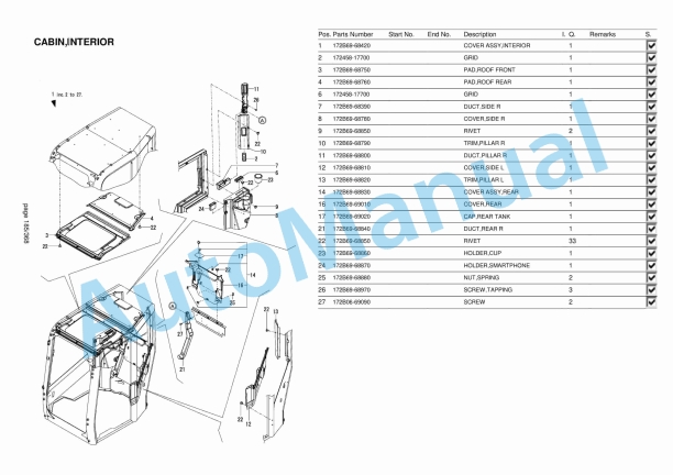 Yanmar SV100-7 Mini Excavator Parts Catalog-2