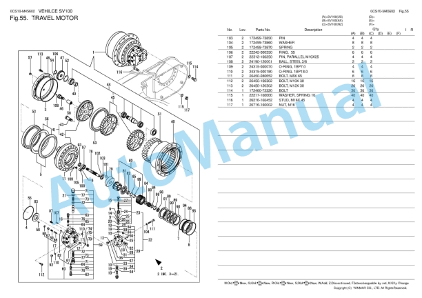 Yanmar SV100 Excavator Parts Catalog 2 Yanmar SV100 Excavator Parts Catalog - Image 2