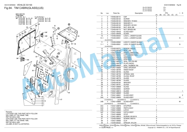 Yanmar SV100 Excavator Parts Catalog 5 Yanmar SV100 Excavator Parts Catalog - Image 5