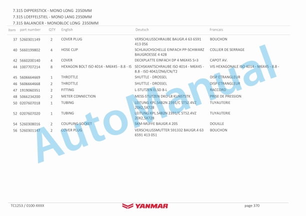 Yanmar SV120 Crawler Excavator Parts Catalog-3