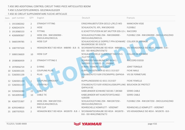 Yanmar SV120 Crawler Excavator Parts Catalog-4