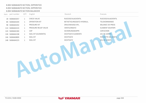 Yanmar SV120 Crawler Excavator Parts Catalog-5