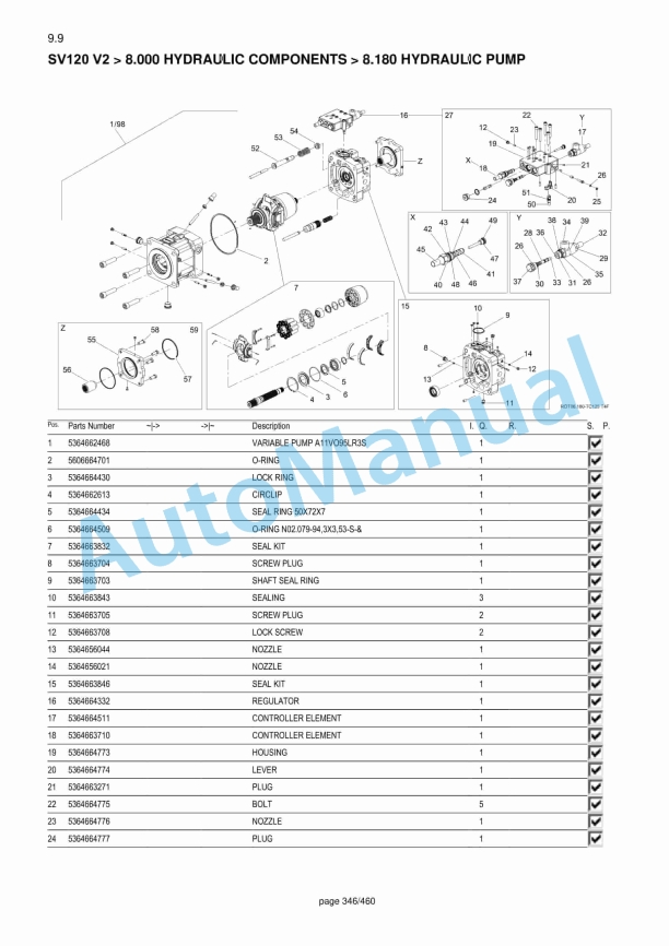 Yanmar SV120 V2 Hydraulic Excavator Parts Catalog-4