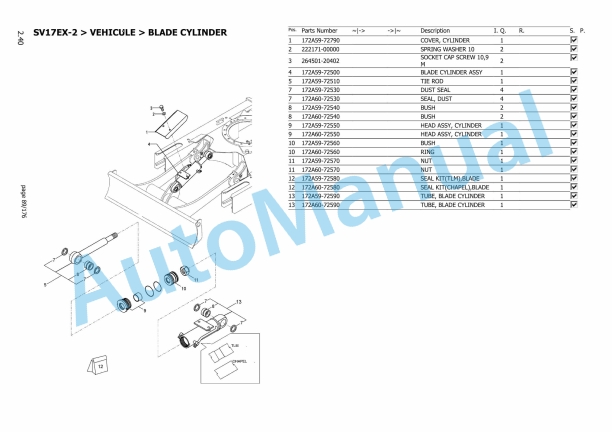 Yanmar SV17-EX Mini Excavator Parts Catalog-2