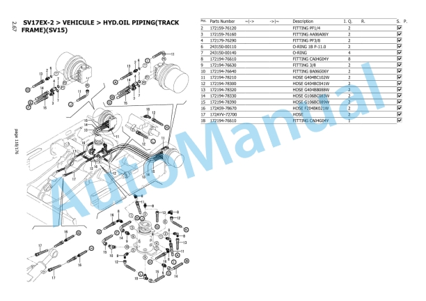 Yanmar SV17-EX Mini Excavator Parts Catalog-3