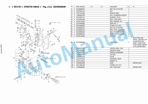 Yanmar SV17 Excavator Parts Catalog-5