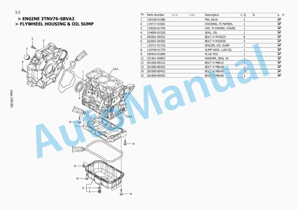 Yanmar SV22 Mini Excavator Parts Catalog-5