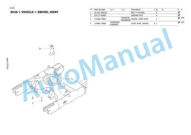 Yanmar SV26 Mini Excavator Parts Catalog-3