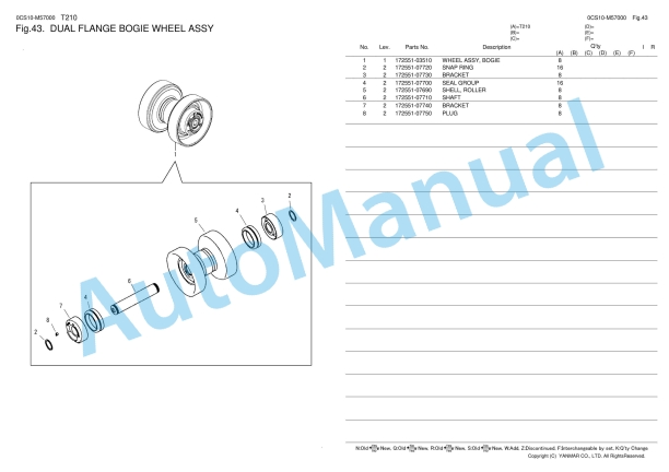 Yanmar T210 Compact Track Loader Parts Catalog 2 Yanmar T210 Compact Track Loader Parts Catalog - Image 2