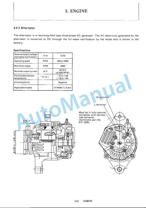 Yanmar V3-3, V4-3 (US) Wheel Loader Service Manual 2 Yanmar V3-3, V4-3 (US) Wheel Loader Service Manual - Image 2