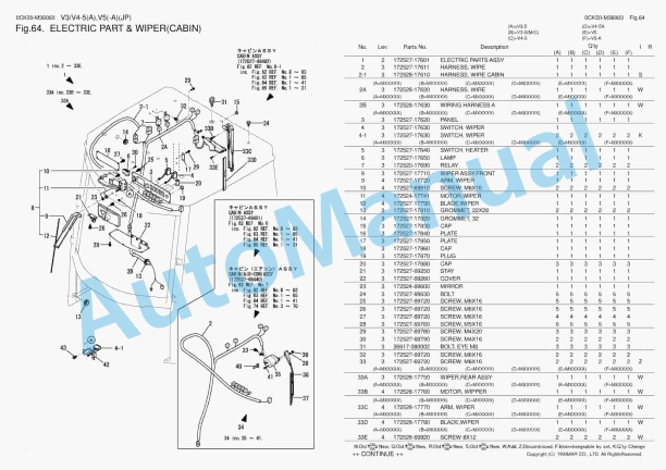 Yanmar V3-5(M-C), V4-5(A), V5(A) Wheel Loader Parts Catalog 2 Yanmar V3-5(M-C), V4-5(A), V5(A) Wheel Loader Parts Catalog - Image 2