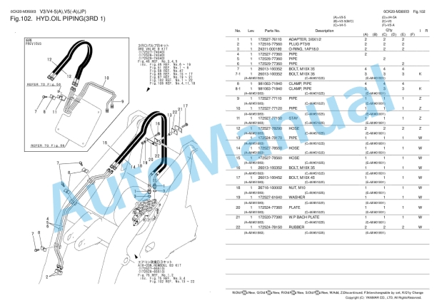 Yanmar V3-5(M-C), V4-5(A), V5(A) Wheel Loader Parts Catalog 4 Yanmar V3-5(M-C), V4-5(A), V5(A) Wheel Loader Parts Catalog - Image 4