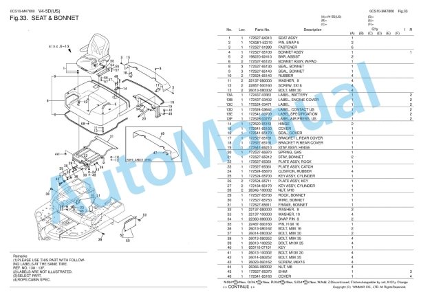 Yanmar V4-5D (US) Wheel Loader Parts Catalog 2 Yanmar V4-5D (US) Wheel Loader Parts Catalog - Image 2