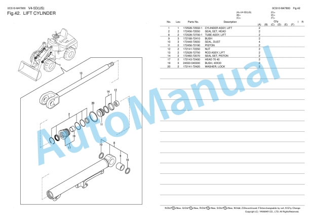 Yanmar V4-5D (US) Wheel Loader Parts Catalog 3 Yanmar V4-5D (US) Wheel Loader Parts Catalog - Image 3
