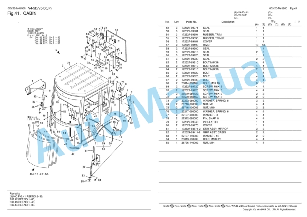 Yanmar V4-5D, V5-D Wheel Loader Parts Catalog 2 Yanmar V4-5D, V5-D Wheel Loader Parts Catalog - Image 2