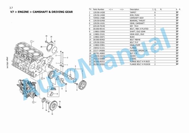 Yanmar V7 Wheel Loader Parts Catalog CP547ENWL00100-4