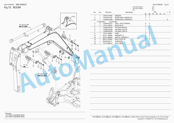 Yanmar ViO15-2A Crawler Backhoe Parts Catalog 0CK10-M40401 5 Yanmar ViO15-2A Crawler Backhoe Parts Catalog 0CK10-M40401 - Image 5
