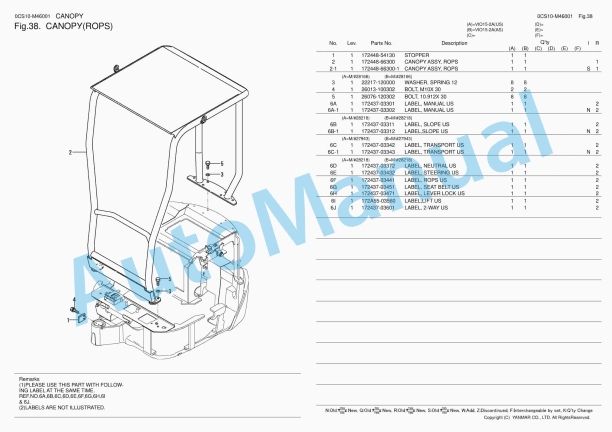 Yanmar ViO15-2A Crawler Backhoe Parts Catalog 0CS10-M46001 2 Yanmar ViO15-2A Crawler Backhoe Parts Catalog 0CS10-M46001 - Image 2