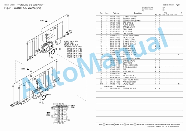 Yanmar ViO15-2A Crawler Backhoe Parts Catalog 0CS10-M46001 3 Yanmar ViO15-2A Crawler Backhoe Parts Catalog 0CS10-M46001 - Image 3