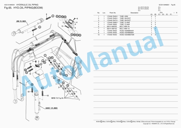 Yanmar ViO15-2A Crawler Backhoe Parts Catalog 0CS10-M46001 5 Yanmar ViO15-2A Crawler Backhoe Parts Catalog 0CS10-M46001 - Image 5