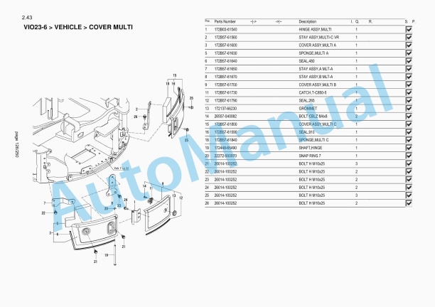 Yanmar ViO23-6 Mini Excavator Parts Catalog-2