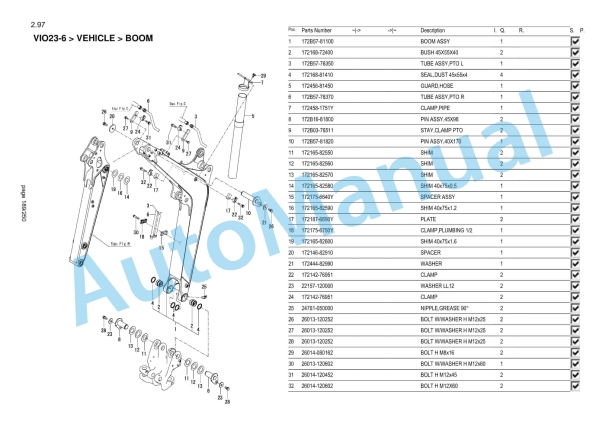 Yanmar ViO23-6 Mini Excavator Parts Catalog-4