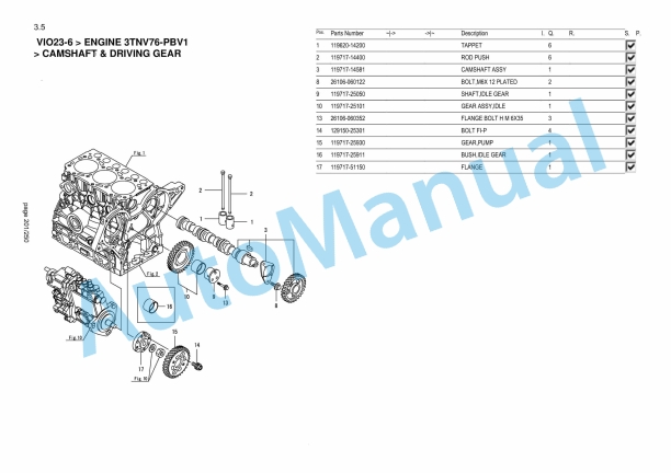 Yanmar ViO23-6 Mini Excavator Parts Catalog-5