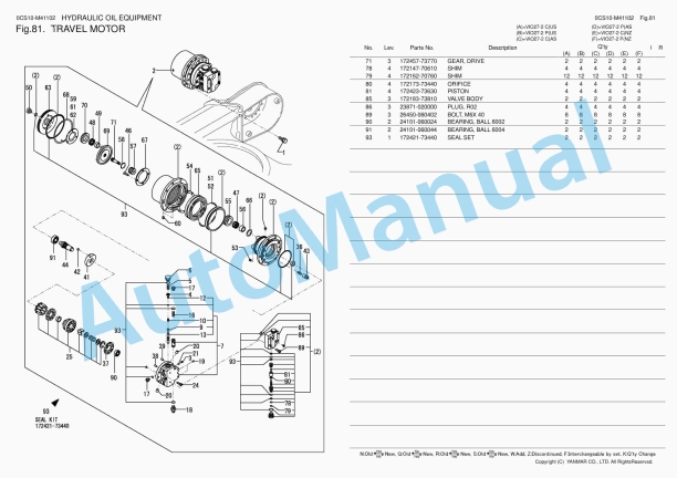 Yanmar ViO27-2 Crawler Backhoe Parts Catalog 0CS10-M41102 3 Yanmar ViO27-2 Crawler Backhoe Parts Catalog 0CS10-M41102 - Image 3