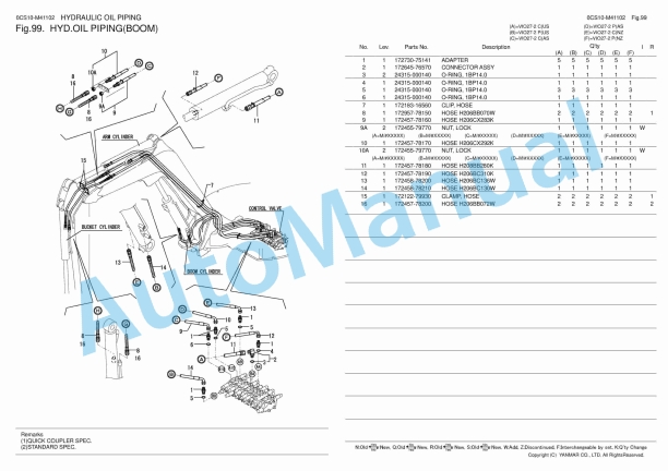 Yanmar ViO27-2 Crawler Backhoe Parts Catalog 0CS10-M41102 5 Yanmar ViO27-2 Crawler Backhoe Parts Catalog 0CS10-M41102 - Image 5