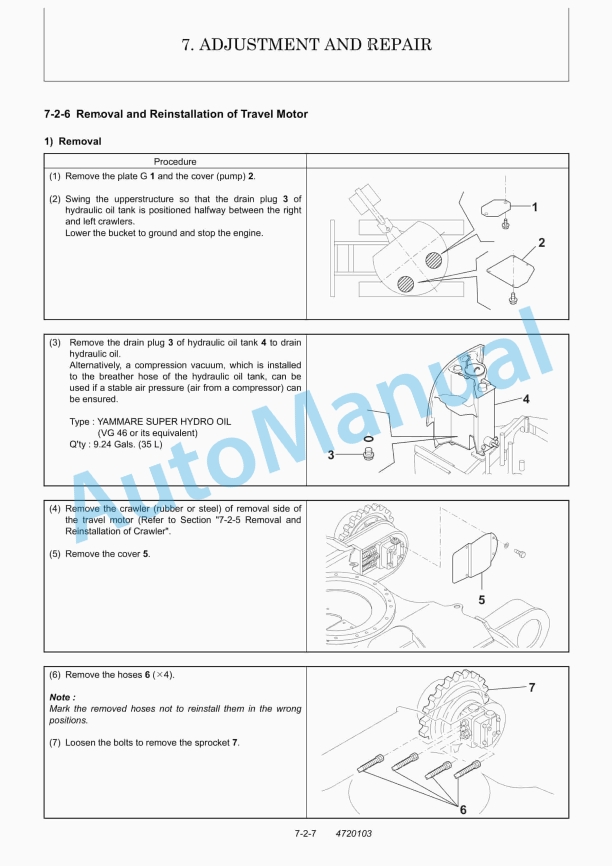 Yanmar ViO27-2, ViO35-2 (US) Excavator Service Manual 4 Yanmar ViO27-2, ViO35-2 (US) Excavator Service Manual - Image 4