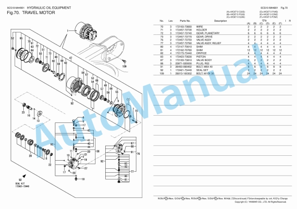 Yanmar ViO27-3 Excavator Parts Catalog 0CS10-M44901 3 Yanmar ViO27-3 Excavator Parts Catalog 0CS10-M44901 - Image 3