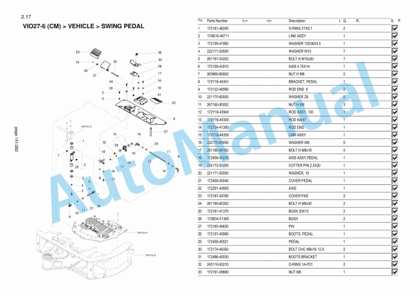 Yanmar ViO27-6(CM) Mini Excavator Parts Catalog-2