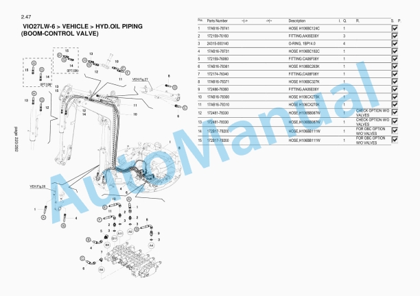 Yanmar ViO27LW-6 Mini Excavator Parts Catalog-4