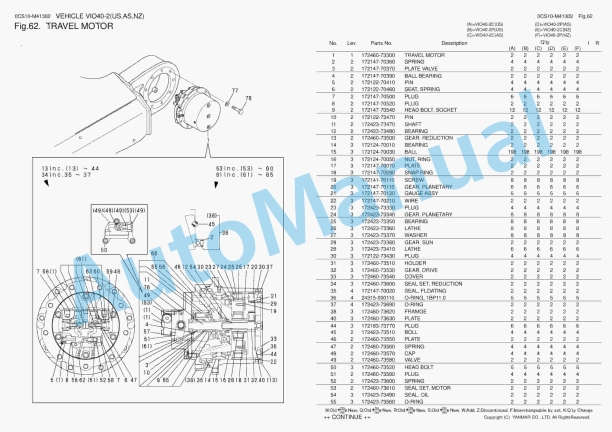 Yanmar ViO40-2 Crawler Backhoe Parts Catalog 0CS10-M41302 3 Yanmar ViO40-2 Crawler Backhoe Parts Catalog 0CS10-M41302 - Image 3