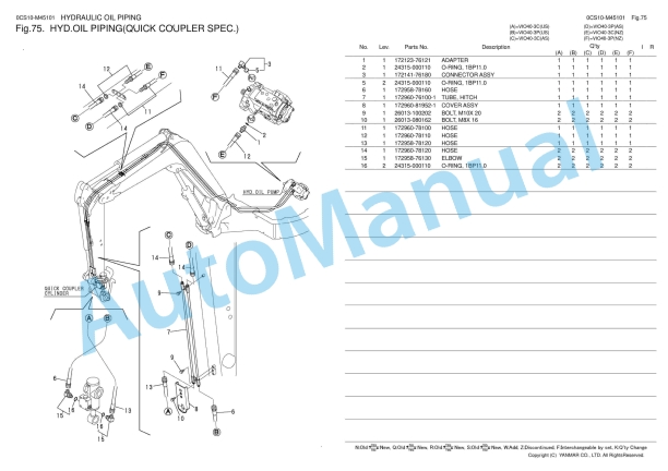 Yanmar ViO40-3 Crawler Backhoe Parts Catalog 5 Yanmar ViO40-3 Crawler Backhoe Parts Catalog - Image 5